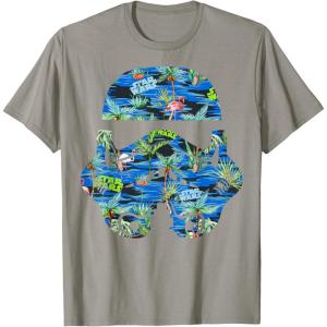 image:imageStar Wars Stormtrooper Hawaiian Print Helmet TShirt C2 TShirtSlate Grey