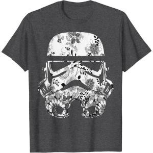 image:imageStar Wars Stormtrooper Helmet Floral Paisley Fill TShirtDark Heather Grey