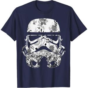 image:imageStar Wars Stormtrooper Helmet Floral Paisley Fill TShirtNavy Blue