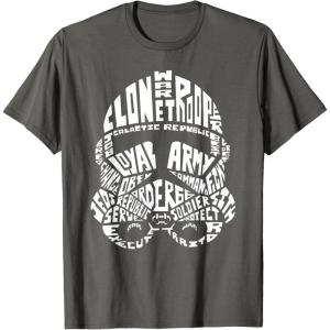 image:imageStar Wars Stormtrooper Helmet Words Typography TShirt TShirtAsphalt Grey