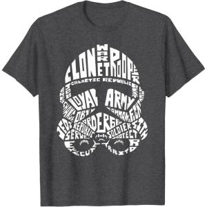 image:imageStar Wars Stormtrooper Helmet Words Typography TShirt TShirtDark Heather Grey