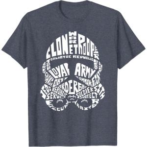 image:imageStar Wars Stormtrooper Helmet Words Typography TShirt TShirtHeather Blue