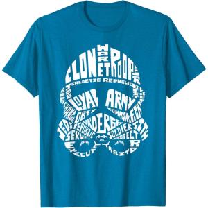 image:imageStar Wars Stormtrooper Helmet Words Typography TShirt TShirtSapphire Blue