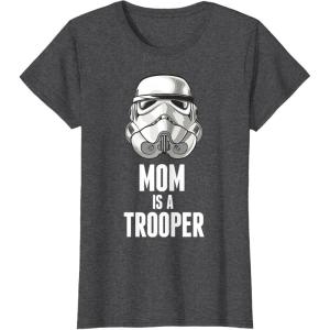 image:imageStar Wars Stormtrooper Mom Is A Trooper TShirtDark Heather Grey