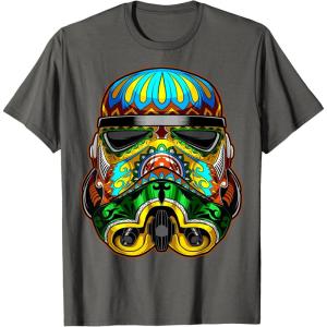 image:imageStar Wars Stormtrooper Ornate Sugar Skull Graphic TShirt C1 TShirtAsphalt Grey