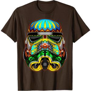 image:imageStar Wars Stormtrooper Ornate Sugar Skull Graphic TShirt C1 TShirtBrown