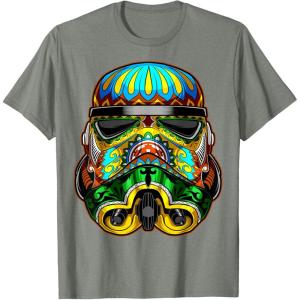 image:imageStar Wars Stormtrooper Ornate Sugar Skull Graphic TShirt C1 TShirtOlive Heather