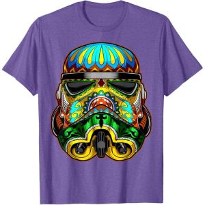image:imageStar Wars Stormtrooper Ornate Sugar Skull Graphic TShirt C1 TShirtPurple Heather