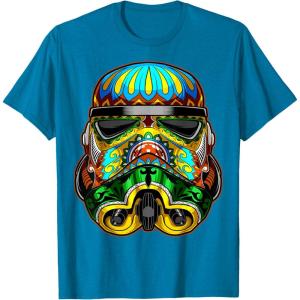 image:imageStar Wars Stormtrooper Ornate Sugar Skull Graphic TShirt C1 TShirtSapphire Blue