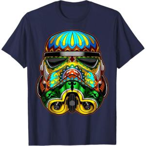image:imageStar Wars Stormtrooper Ornate Sugar Skull Graphic TShirt TShirtNavy Blue