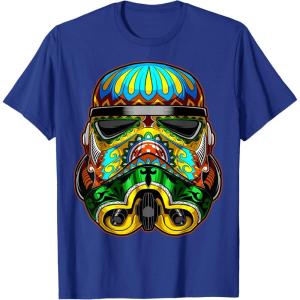image:imageStar Wars Stormtrooper Ornate Sugar Skull Graphic TShirt TShirtRoyal Blue