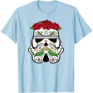 image:imageStar Wars Stormtrooper Roses Sugar Skull TShirtBaby Blue