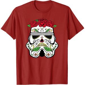 image:imageStar Wars Stormtrooper Roses Sugar Skull TShirtCranberry Red