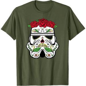 image:imageStar Wars Stormtrooper Roses Sugar Skull TShirtOlive Green