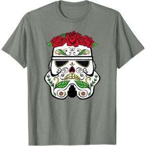image:imageStar Wars Stormtrooper Roses Sugar Skull TShirtOlive Heather