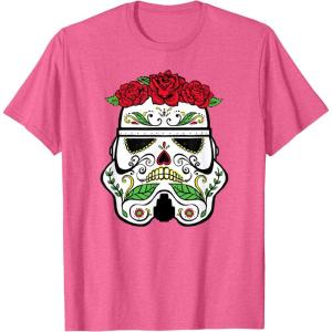 image:imageStar Wars Stormtrooper Roses Sugar Skull TShirtPink Heather