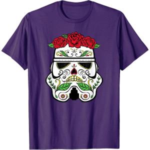 image:imageStar Wars Stormtrooper Roses Sugar Skull TShirtPurple