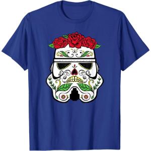 image:imageStar Wars Stormtrooper Roses Sugar Skull TShirtRoyal Blue