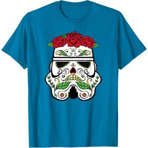image:imageStar Wars Stormtrooper Roses Sugar Skull TShirtSapphire Blue