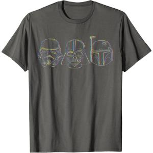 image:imageStar Wars Stormtrooper Vader Fett Helmet Trio TShirt TShirtAsphalt Grey
