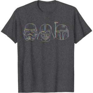 image:imageStar Wars Stormtrooper Vader Fett Helmet Trio TShirt TShirtDark Heather Grey