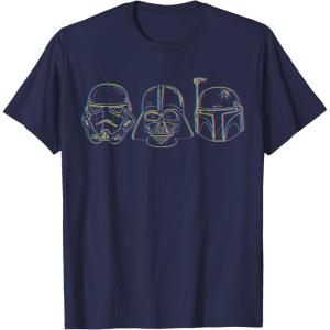 image:imageStar Wars Stormtrooper Vader Fett Helmet Trio TShirt TShirtNavy Blue