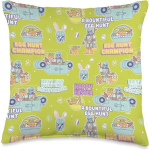 image:imageStar Wars The Mandalorian Grogu A Bountiful Egg Hunt Easter Throw Pillow16x16