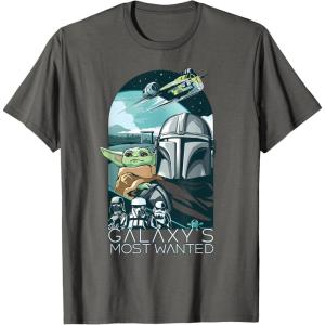 image:imageStar Wars The Mandalorian and Grogu Galaxys Most Wanted TShirtAsphalt Grey