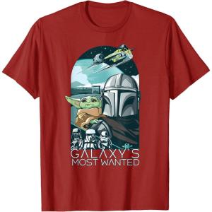 image:imageStar Wars The Mandalorian and Grogu Galaxys Most Wanted TShirtCranberry Red