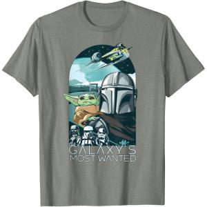image:imageStar Wars The Mandalorian and Grogu Galaxys Most Wanted TShirtOlive Heather