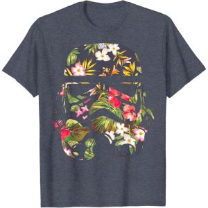 image:imageStar Wars Tropical Stormtrooper Floral Print Graphic TShirt TShirtHeather Blue