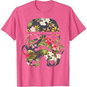 image:imageStar Wars Tropical Stormtrooper Floral Print Graphic TShirt TShirtPink Heather