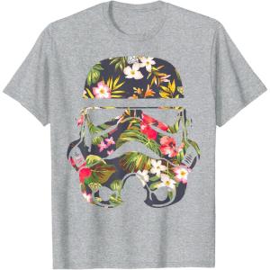 image:imageStar Wars Tropical Stormtrooper Floral Print TShirt C1 TShirtHeather Grey