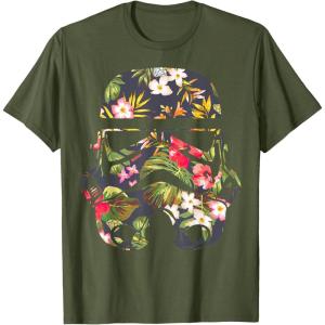 image:imageStar Wars Tropical Stormtrooper Floral Print TShirt C1 TShirtOlive Green