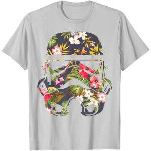 image:imageStar Wars Tropical Stormtrooper Floral Print TShirt C1 TShirtSilver Grey