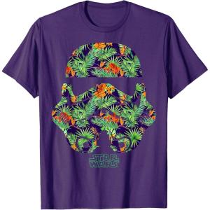 image:imageStar Wars Tropical Stormtrooper Helmet Graphic TShirt TShirtPurple