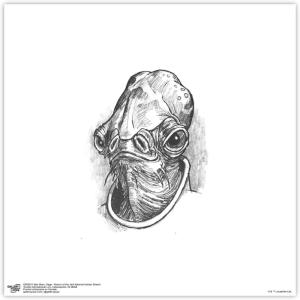 image:imageTrends International Gallery Pops Star Wars Saga  Return of the Jedi Admiral Ackbar Sketch Wall Art Wall Poster 1200 x 1200 Black Frame VersionUnframed Version