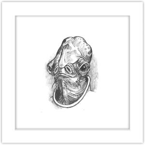 image:imageTrends International Gallery Pops Star Wars Saga  Return of the Jedi Admiral Ackbar Sketch Wall Art Wall Poster 1200 x 1200 Black Frame VersionWhite Frame Version