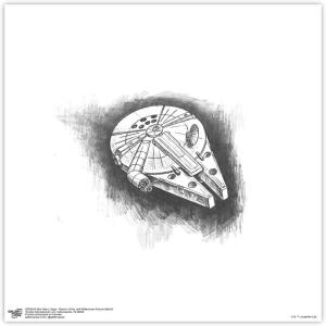 image:imageTrends International Gallery Pops Star Wars Saga  Return of the Jedi Millennium Falcon Sketch Wall Art Wall Poster 1200 x 1200 Black Frame VersionUnframed Version