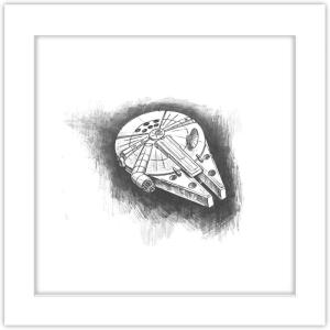 image:imageTrends International Gallery Pops Star Wars Saga  Return of the Jedi Millennium Falcon Sketch Wall Art Wall Poster 1200 x 1200 Black Frame VersionWhite Frame Version