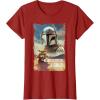 image:imageStar Wars The Mandalorian and Grogu Movie Classic Poster Art TShirtCranberry Red
