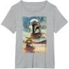 image:imageStar Wars The Mandalorian and Grogu Movie Classic Poster Art TShirtHeather Grey