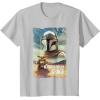 image:imageStar Wars The Mandalorian and Grogu Movie Classic Poster Art TShirtSilver Grey
