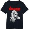 image:imageThe Mandalorian And Grogu Black amp White Duo Portrait TShirtBlack
