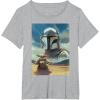 image:imageThe Mandalorian And Grogu Mando amp The Child Armored Poster TShirtHeather Grey