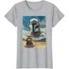 image:imageThe Mandalorian And Grogu Mando amp The Child Armored Poster TShirtHeather Grey