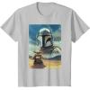 image:imageThe Mandalorian And Grogu Mando amp The Child Armored Poster TShirtSilver Grey