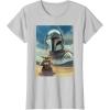 image:imageThe Mandalorian And Grogu Mando amp The Child Armored Poster TShirtSilver Grey