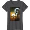 image:imageThe Mandalorian And Grogu The Child amp Mando Side Portrait TShirtDark Heather Grey