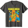 image:imageThe Mandalorian and Grogu  Mando  Neon Colors TShirtAsphalt Grey